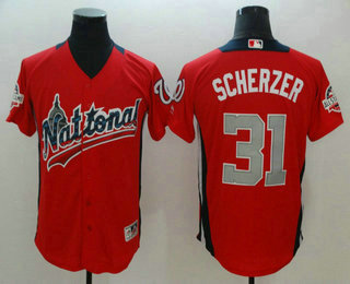 Men's National League Washington Nationals #31 Max Scherzer Red 2018 MLB All-Star Game Home Run Derby Player Jersey