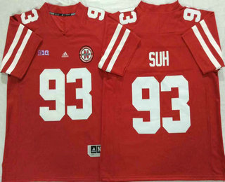 Men's Nebraska Cornhuskers #93 Ndamukong Suh Red College Football Stitched NCAA Jersey
