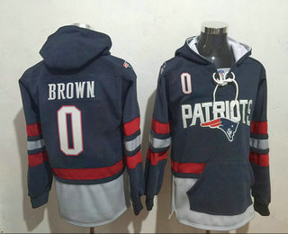 Men's New England Patriots #0 Antonio Brown 2016 Navy Blue Team Color Stitched NFL Hoodie