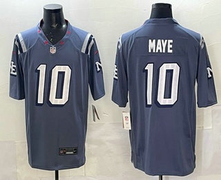 Men's New England Patriots #10 Drake Maye Limited Blue Rivalries FUSE Vapor Stitched Jersey