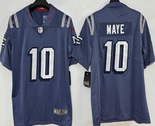 Men's New England Patriots #10 Drake Maye Limited Gray Rivalries Vapor Jersey