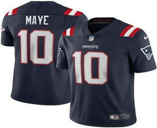 Men's New England Patriots #10 Drake Maye Limited Navy Vapor Jersey