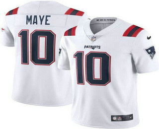 Men's New England Patriots #10 Drake Maye Limited White Vapor Jersey
