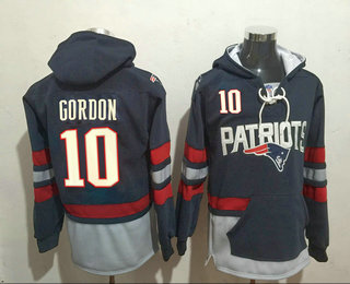 Men's New England Patriots #10 Josh Gordon 2016 Navy Blue Team Color Stitched NFL Hoodie