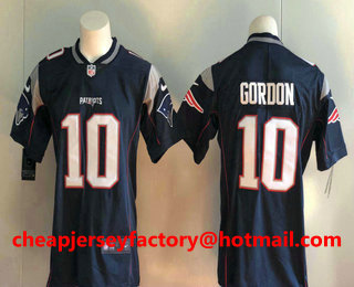 Men's New England Patriots #10 Josh Gordon Navy Blue 2017 Vapor Untouchable Stitched NFL Nike Limited Jersey