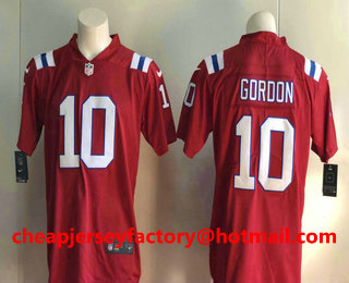 Men's New England Patriots #10 Josh Gordon Red 2017 Vapor Untouchable Stitched NFL Nike Limited Jersey