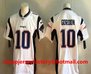 Men's New England Patriots #10 Josh Gordon White 2017 Vapor Untouchable Stitched NFL Nike Limited Jersey