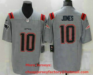 Men's New England Patriots #10 Mac Jones Grey 2021 Inverted Legend Stitched NFL Nike Limited Jersey