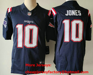 Men's New England Patriots #10 Mac Jones Navy Blue 2023 FUSE Vapor Limited Stitched Jersey