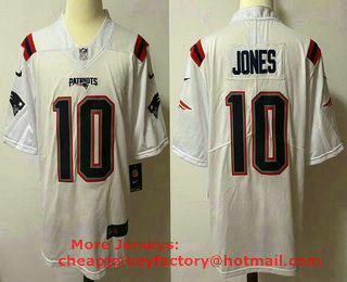 Men's New England Patriots #10 Mac Jones White 2021 NEW Vapor Untouchable Stitched NFL Nike Limited Jersey