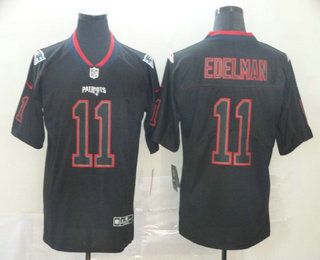 Men's New England Patriots #11 Julian Edelman 2018 Black Lights Out Color Rush Stitched NFL Nike Limited Jersey
