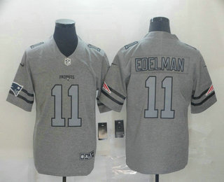 Men's New England Patriots #11 Julian Edelman 2019 Gray Gridiron Vapor Untouchable Stitched NFL Nike Limited Jersey