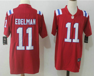Men's New England Patriots #11 Julian Edelman Red 2017 Vapor Untouchable Stitched NFL Nike Limited Jersey