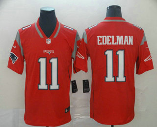 Men's New England Patriots #11 Julian Edelman Red 2019 Inverted Legend Stitched NFL Nike Limited Jersey