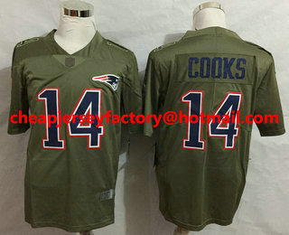Men's New England Patriots #14 Brandin Cooks Olive 2017 Salute To Service Stitched NFL Nike Limited Jersey