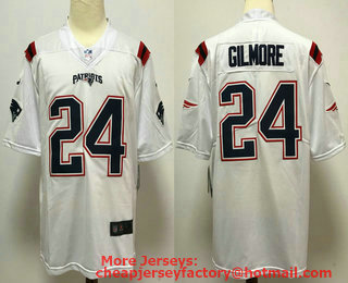 Men's New England Patriots #24 Stephon Gilmore White 2020 NEW Vapor Untouchable Stitched NFL Nike Limited Jersey