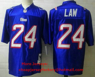 Men's New England Patriots #24 Ty Law Blue Throwback Jersey