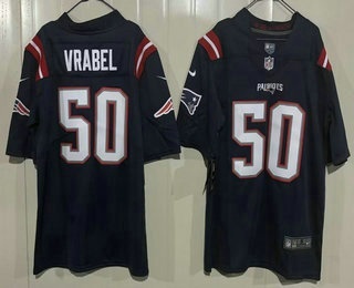 Men's New England Patriots #50 Mike Vrabel Limited Navy Vapor Jersey
