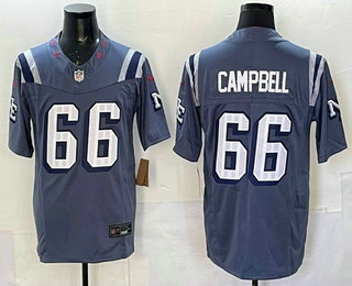 Men's New England Patriots #66 Will Campbell Limited Blue Rivalries FUSE Vapor Stitched Jersey