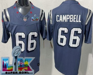 Men's New England Patriots #66 Will Campbell Limited Gray Rivalries Super Bowl LX FUSE Vapor Jersey