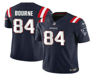 Men's New England Patriots #84 Kendrick Bourne Navy 2023 FUSE Vapor Limited Stitched Jersey