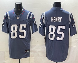 Men's New England Patriots #85 Hunter Henry Limited Blue Rivalries FUSE Vapor Stitched Jersey