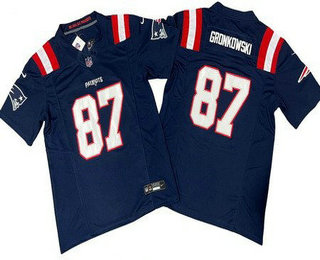 Men's New England Patriots #87 Rob Gronkowski Limited Navy FUSE Vapor Jersey
