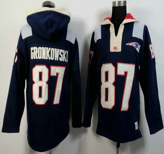 Men's New England Patriots #87 Rob Gronkowski Navy Blue Team Color 2015 NFL Hoody