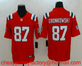 Men's New England Patriots #87 Rob Gronkowski Red 2017 Vapor Untouchable Stitched NFL Nike Limited Jersey