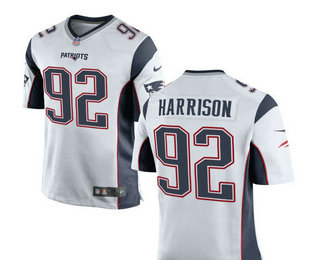 Men's New England Patriots #92 James Harrison White Road Stitched NFL Nike Elite Jersey