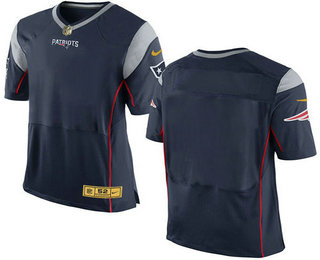 Men's New England Patriots Blank Navy Blue With Gold Stitched NFL Nike Elite Jersey