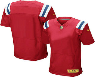 Men's New England Patriots Blank Red With Gold Stitched NFL Nike Elite Jersey
