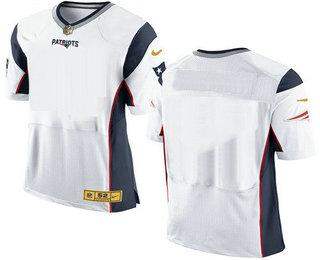Men's New England Patriots Blank White With Gold Stitched NFL Nike Elite Jersey