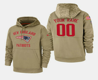 Men's New England Patriots Custom 2019 Salute to Service Sideline Therma Pullover Hoodie