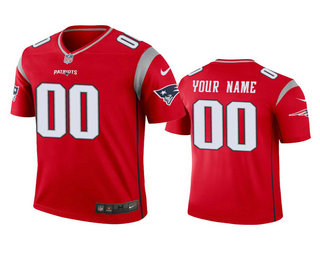 Men's New England Patriots Custom Red Inverted Legend Jersey