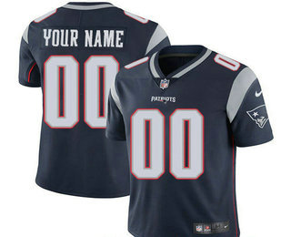 Men's New England Patriots Custom Vapor Untouchable Navy Blue Team Color NFL Nike Limited Jersey