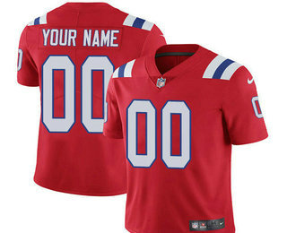 Men's New England Patriots Custom Vapor Untouchable Red Alternate NFL Nike Limited Jersey
