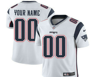Men's New England Patriots Custom Vapor Untouchable White Road NFL Nike Limited Jersey