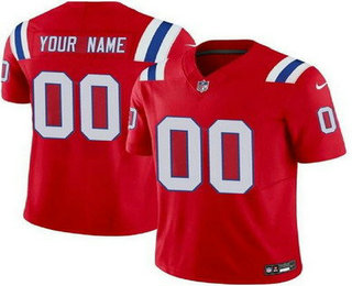 Men's New England Patriots Customized Limited Red FUSE Vapor Jersey