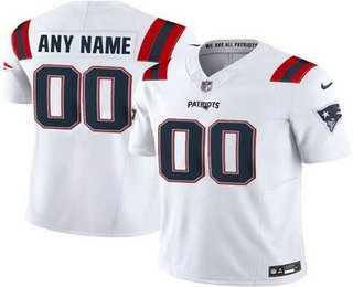 Men's New England Patriots Customized Limited White FUSE Vapor Jersey