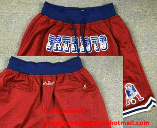 Men's New England Patriots Red Just Don Shorts