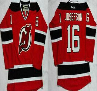 Men's New Jersey Devils #16 Jacob Josefson Red Home Jersey