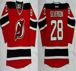 Men's New Jersey Devils #28 Damon Severson Red Home Jersey