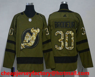 Men's New Jersey Devils #30 Martin Brodeur Green Salute To Service 2017-2018 Hockey Stitched NHL Jersey