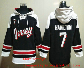 Men's New Jersey Devils #7 Dougie Hamilton Black Ageless Must Have Lace Up Pullover Hoodie