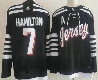Men's New Jersey Devils #7 Dougie Hamilton Black Alternate Authentic Jersey