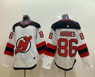 Men's New Jersey Devils #86 Jack Hughes White Stitched Adidas NHL Jersey