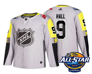 Men's New Jersey Devils #9 Taylor Hall Grey 2018 NHL All-Star Stitched Ice Hockey Jersey