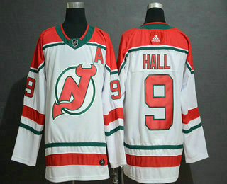 Men's New Jersey Devils #9 Taylor Hall White Adidas Stitched NHL Jersey