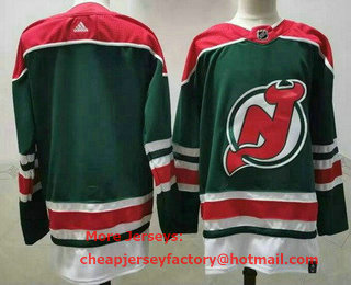 Men's New Jersey Devils Blank Green 2021 Reverse Retro Stitched NHL Jersey